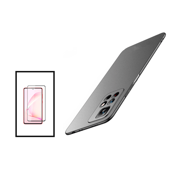 Kit Vidro Premium Full Cover + Capa SlimShield para Xiaomi Redmi Note 11 - Preto