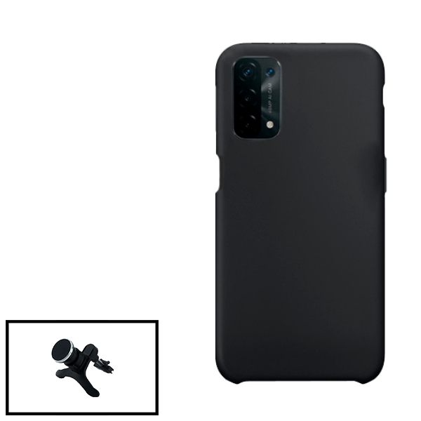 Kit Suporte Magnético Reforçado de Carro + Capa Silicone Líquido para Oppo A54 5G