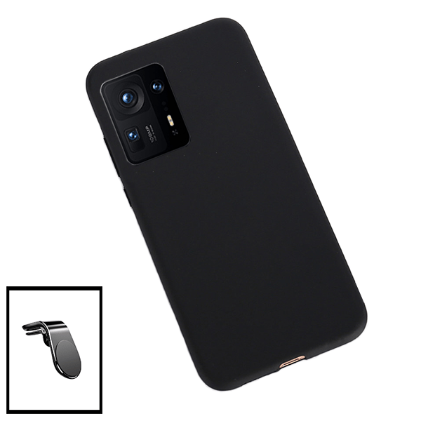Kit Suporte Magnético L Safe Driving Carro + Capa Silicone Líquido para Xiaomi Mix 4
