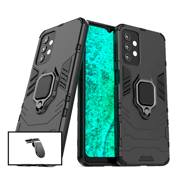 Kit Suporte Magnético L Safe Driving Carro + Capa 3X1 Military Defender para Samsung Galaxy A52