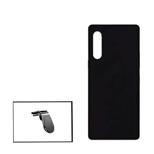 Kit Suporte Magnético L Safe Driving Carro + Capa Silicone Líquido para LG Velvet 5G