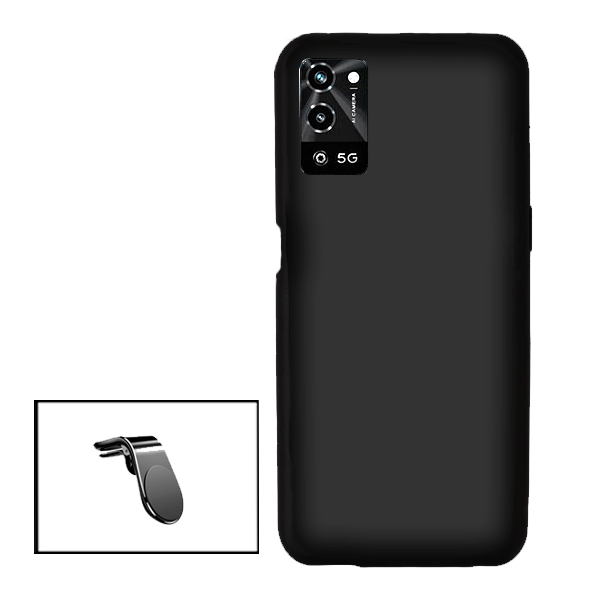 Kit Suporte Magnético L Safe Driving Carro + Capa Silicone Líquido para Oppo A56 5G