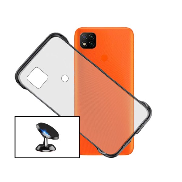 Kit Suporte Magnético de Carro + Capa Invisible Bumper para Xiaomi Redmi 9 Activ