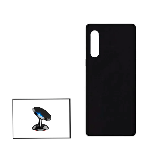 Kit Suporte Magnético de Carro + Capa Silicone Líquido para LG Velvet 5G