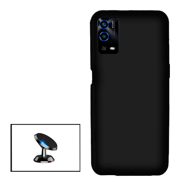 Kit Suporte Magnético de Carro + Capa Silicone Líquido para Oppo A55