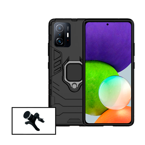 Kit Suporte Magnético de Carro Reforçado + Capa 3X1 Military Defender para Xiaomi 11T