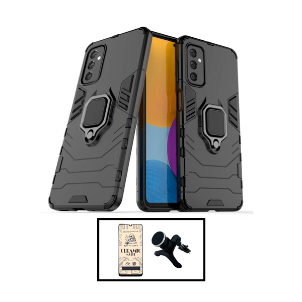 Kit Película CeramicGlass + Capa 3X1 Military Defender + Suporte Magnético de Carro Reforçado para Samsung Galaxy A13 5G