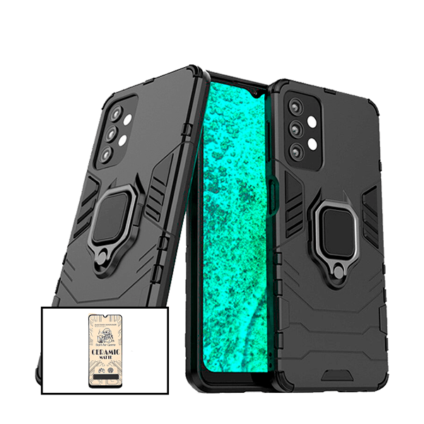 Kit Película CeramicGlass + Capa 3X1 Military Defender para Samsung Galaxy A32 4G