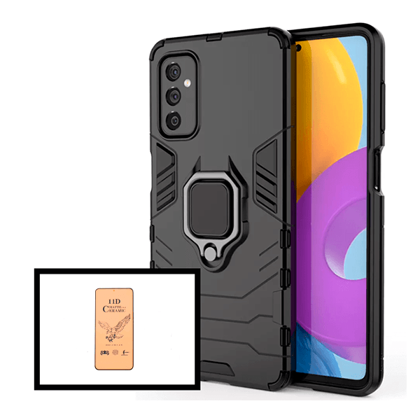 Kit Película CeramicGlass + Capa 3X1 Military Defender para Samsung Galaxy M52 5G