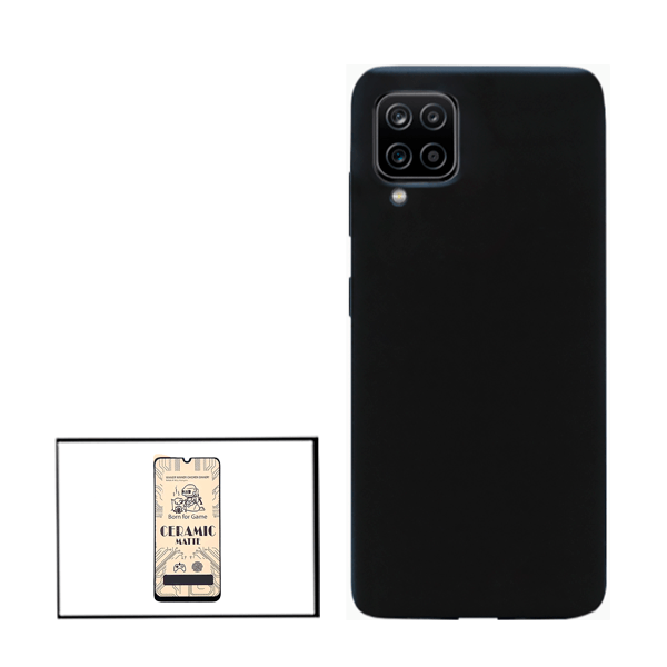 Kit Película CeramicGlass + Capa Silicone Líquido para Samsung Galaxy M42 5G