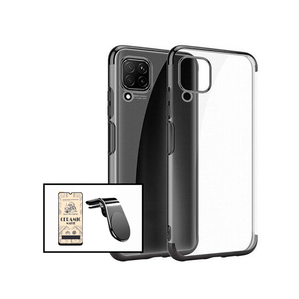 Kit Película CeramicGlass + Capa SlimArmor + Suporte Magnético L Safe Driving Carro para Samsung Galaxy F12 - Preto
