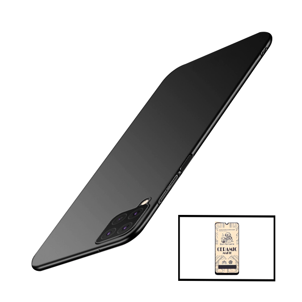 Kit Película CeramicGlass + Capa SlimShield para Samsung Galaxy A42 5G Preto