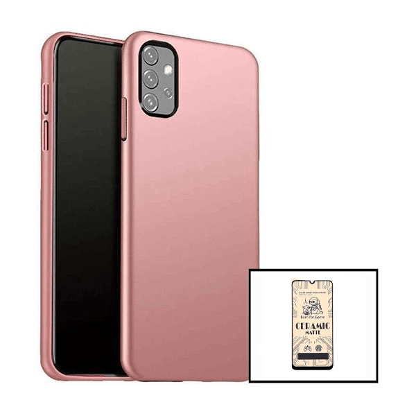 Kit Película CeramicGlass + Capa SlimShield para Samsung Galaxy A32 4G Rosa