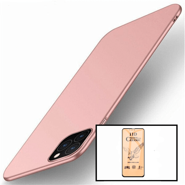 Kit Película CeramicGlass + Capa SlimShield para Apple iPhone 13 Pro Rosa