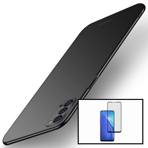 Kit Vidro Premium Full Cover + Capa SlimShield para Oppo Reno4 Pro 5G Preto