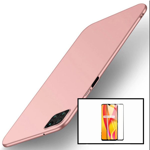 Kit Vidro Premium Full Cover + Capa SlimShield para Oppo A73 - Rosa