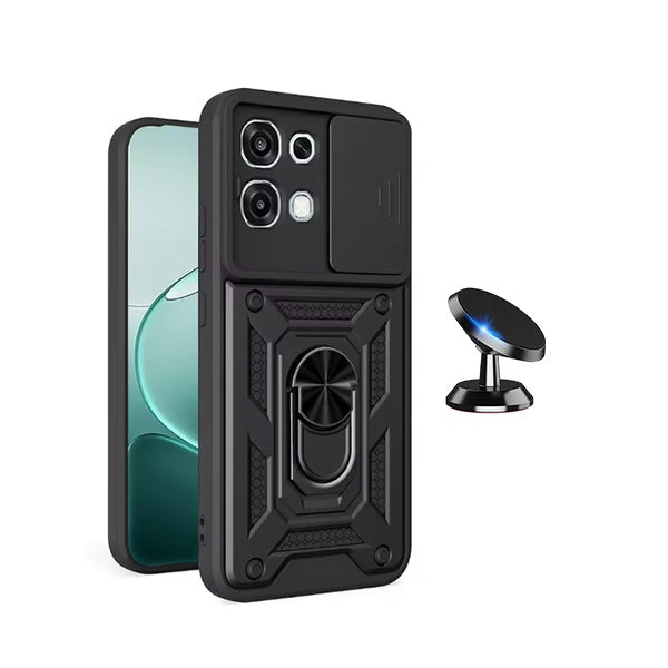 Kit Suporte Magnético + Capa Magnetic Slide Window PHONECARE Para Oppo A6 Pro 4G - Preto