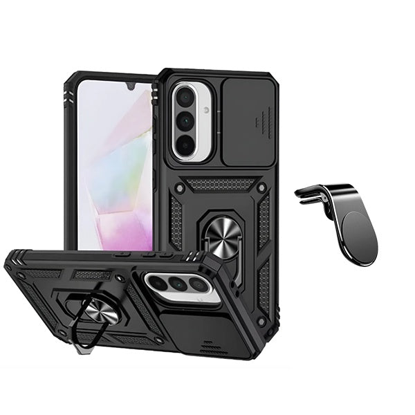 Kit Suporte L + Capa Magnetic Slide Window PHONECARE Para Samsung Galaxy A17 4G - Preto