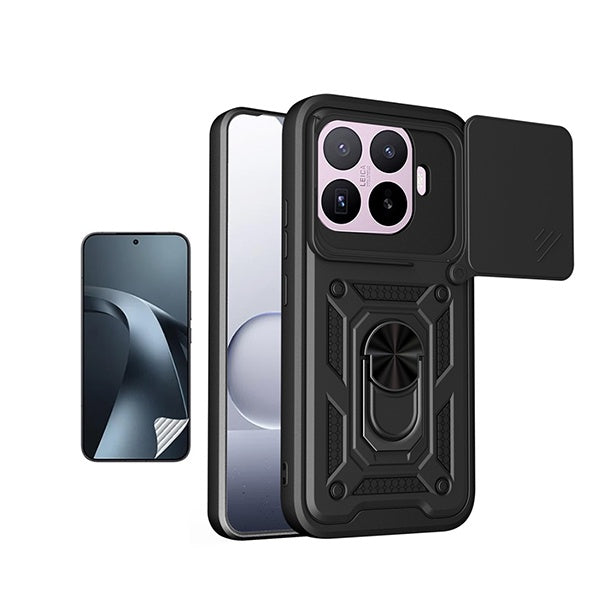 Kit Película Hydrogel Frente + Capa Magnetic Slide Window PHONECARE Para Xiaomi 17T 5G - Preto