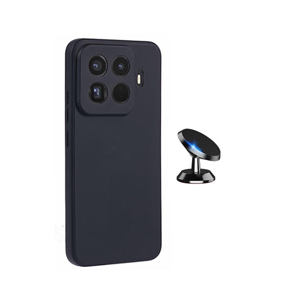 Kit Suporte Magnético + Capa Silicone Líquido PHONECARE Para Xiaomi 15T Pro 5G - Preto
