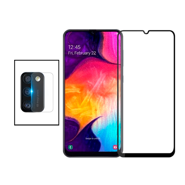 Kit Película de Camara Traseira + Vidro Premium Full Cover para Samsung Galaxy M30s