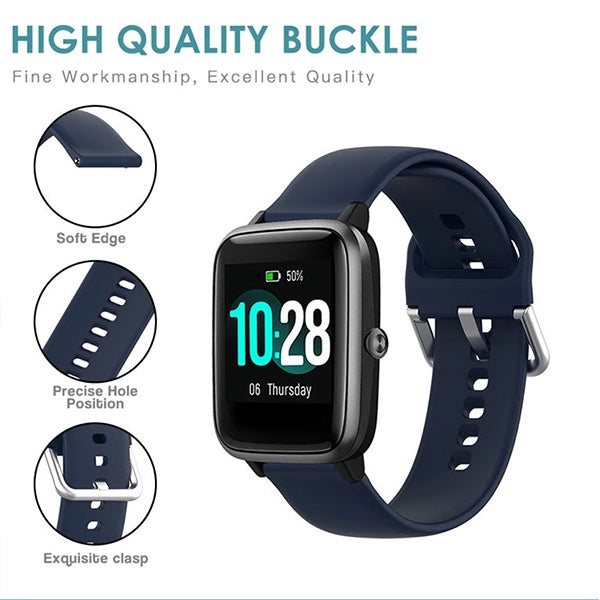 Bracelete Smoothsilicone Com Fivela PHONECARE Para Amazfit Balance 2 - Azul Escuro