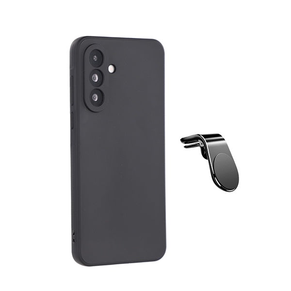 Kit Suporte L + Capa Silicone Líquido PHONECARE Para Samsung Galaxy A27 - Preto