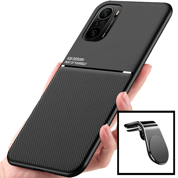 Kit Capa Magnetic Lux + Suporte Magnético L Safe Driving para Xiaomi Redmi K40 Pro+ Plus