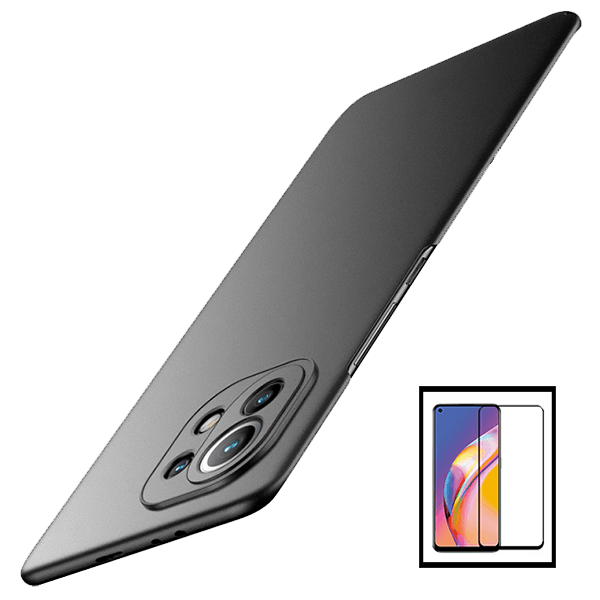 Kit Vidro Premium Full Cover + Capa SlimShield para Xiaomi Mi 11 Lite 5G NE - Preto