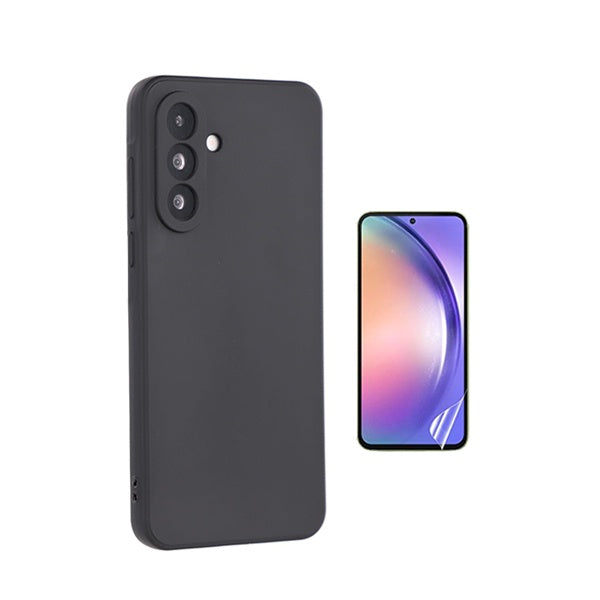 Kit Película Hydrogel Frente + Capa Silicone Líquido PHONECARE Para Samsung Galaxy A27 5G - Preto