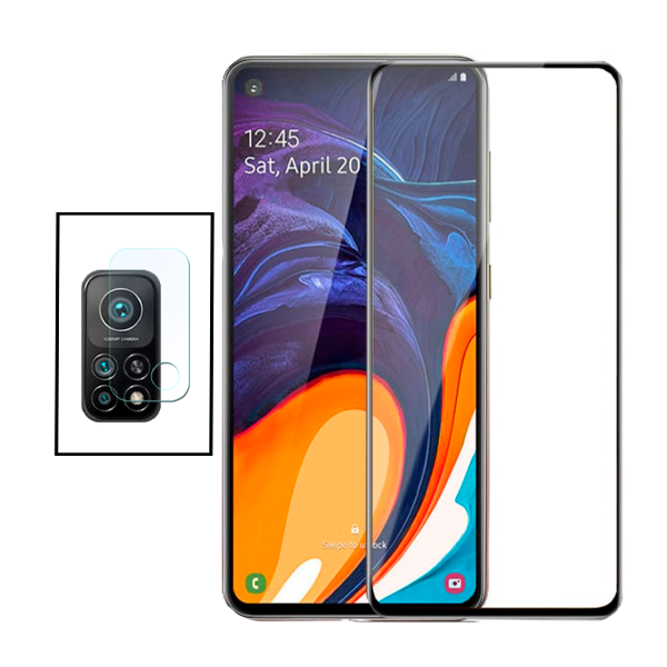 Kit Película de Camara Traseira + Vidro Premium Full Cover para Xiaomi Mi 10T Pro 5G