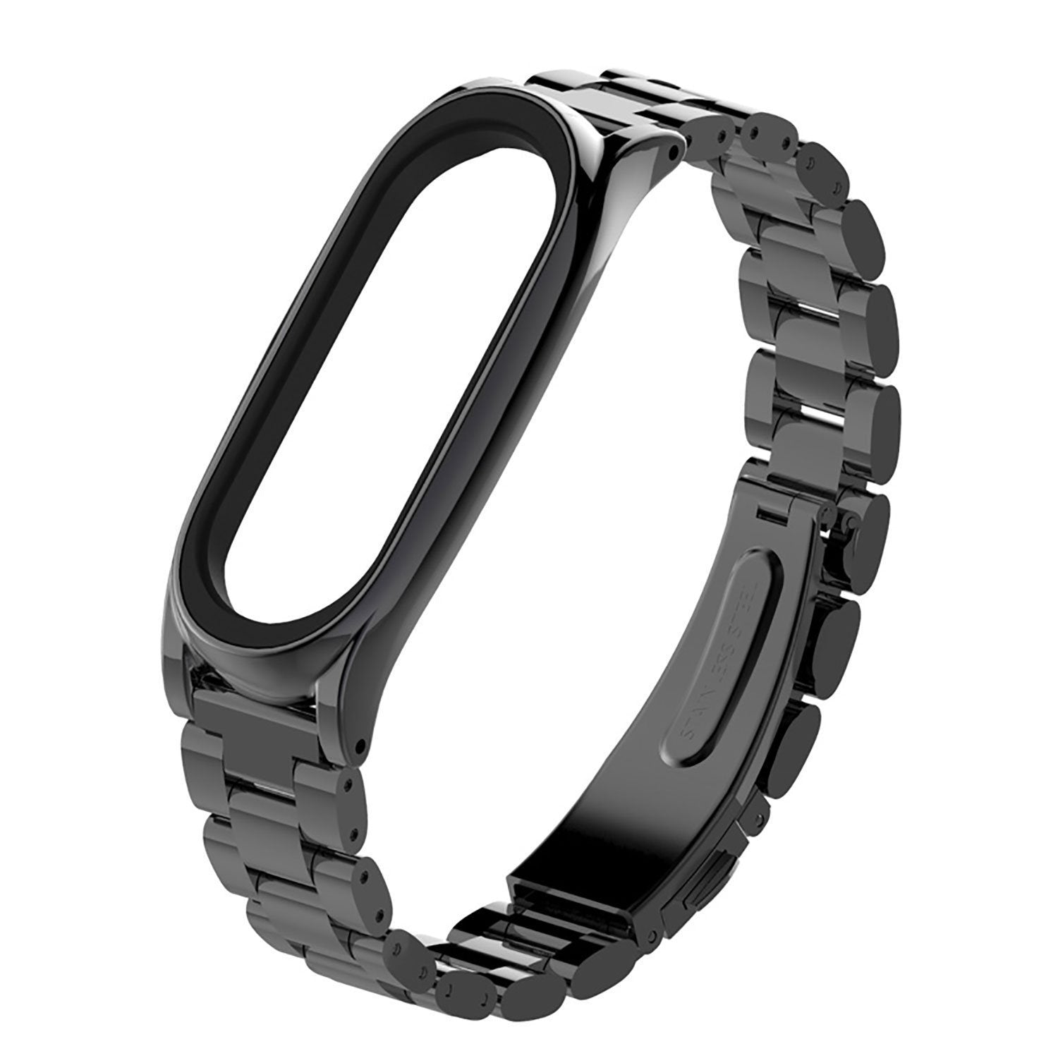 Bracelete Aço Stainless Lux + Ferramenta para Xiaomi Mi Band 6 / Mi Smart Band 6 - Preto