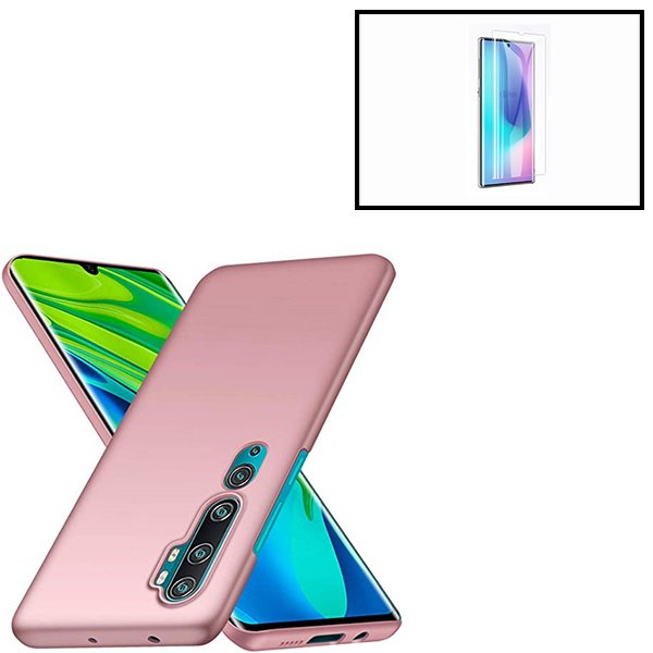 Kit Película de Vidro Nano Curved UV + Capa SlimShield Rosa para Xiaomi Mi Note 10 Lite - Rosa