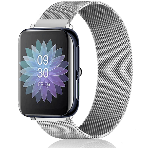 Bracelete Milanese Loop Fecho Magnético para Oppo Watch 2 46mm - Cinza