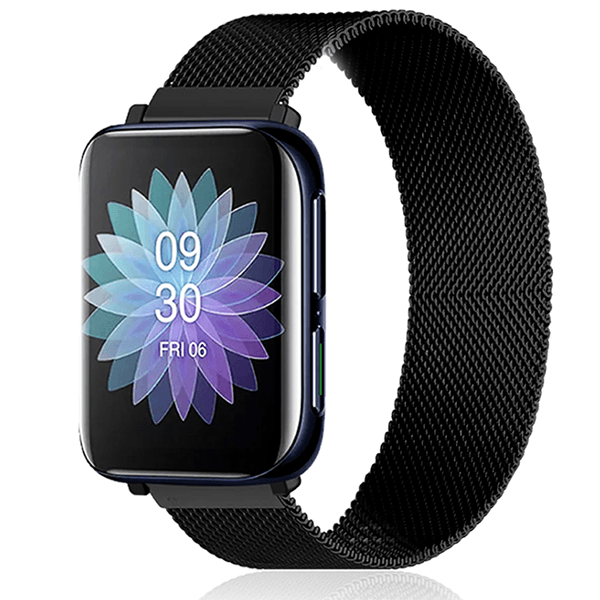 Bracelete Milanese Loop Fecho Magnético para Oppo Watch 2 46mm - Preto