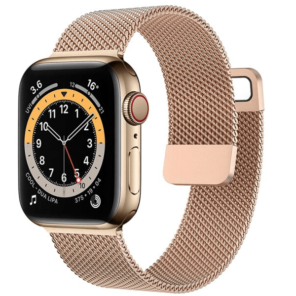 Bracelete Milanese Loop Fecho Magnético para Apple Watch Series 3 - 42mm - Rosa Ouro