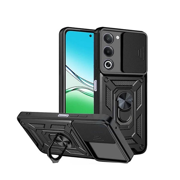 Kit Película Hydrogel Frente + Capa Magnetic Slide Window + Suporte L PHONECARE Para Oppo A5 4G  - Preto