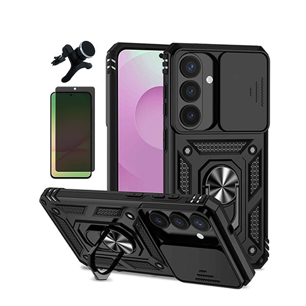 Kit Película Anti-Spy + Capa Magnetic Slide Window + Suporte Magnético Reforçado  PHONECARE Para Samsung Galaxy S26 + Plus - Preto