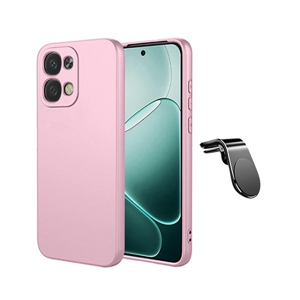 Kit Suporte L + Capa Silicone Líquido PHONECARE Para Oppo A6 Pro - Rosa