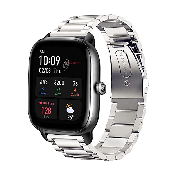 Bracelete Aço Stainless Lux + Ferramenta para OnePlus Nord Watch - Cinza