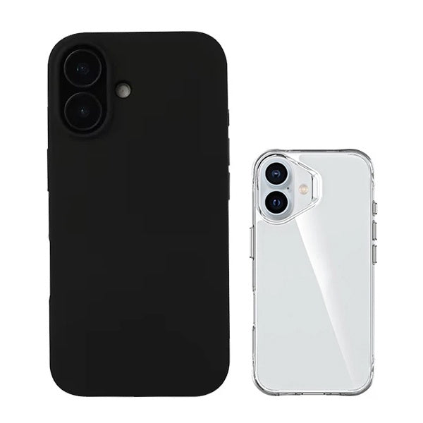 Kit Capa Silicone + Superprotect Para Apple iPhone 16 Plus - Preto / Transparente