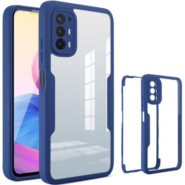 Capa Anti-Crash 360 Protection á Prova de Choque Frente e Verso para Oppo A94 5G - Azul Escuro