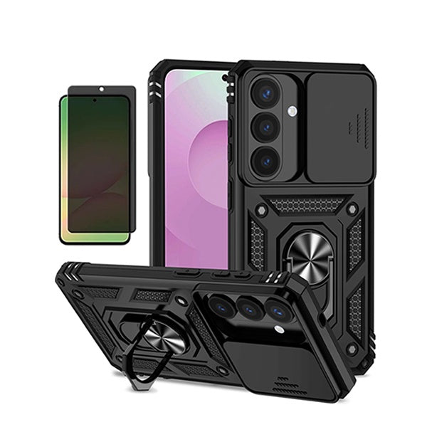 Kit Película Anti-Spy + Capa Magnetic Slide Window PHONECARE Para Samsung Galaxy S26 + Plus - Preto