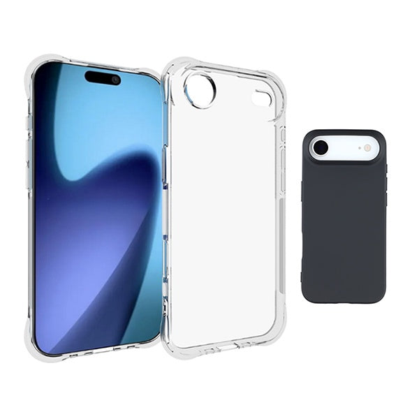 Kit Capa Silicone + Superprotect PHONECARE Para Apple iPhone 17 Air - Preto / Transparente