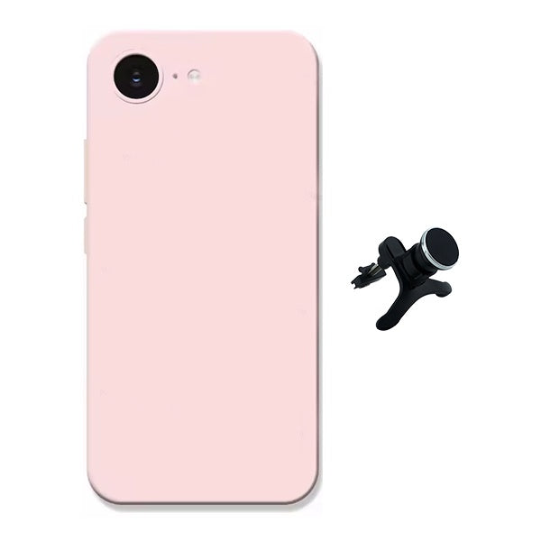 Kit Suporte Magnético Reforçado + Capa Silicone Líquido PHONECARE Para Apple iPhone 17e - Rosa