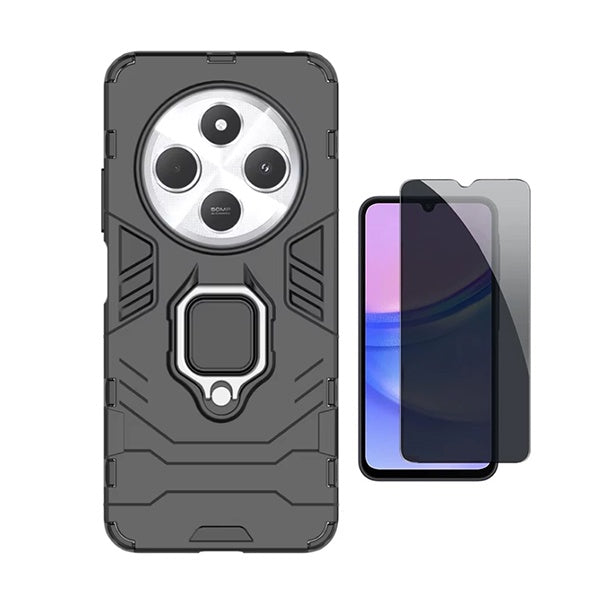 Kit Película Anti-Spy + Capa Military Phonecare Para Xiaomi Redmi 14R - Preto