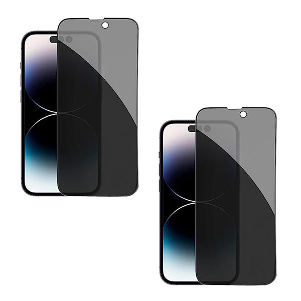 Kit 2 Películas de Vidro Anti-Spy para Apple iPhone 15 Plus - Transperente/Preto