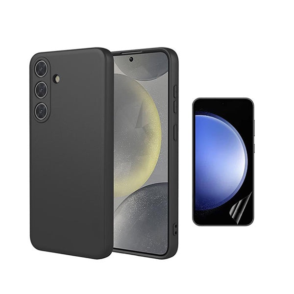 Kit Película Hydrogel Frente + Capa Silicone Líquido PHONECARE Para Samsung Galaxy S26 + Plus - Preto