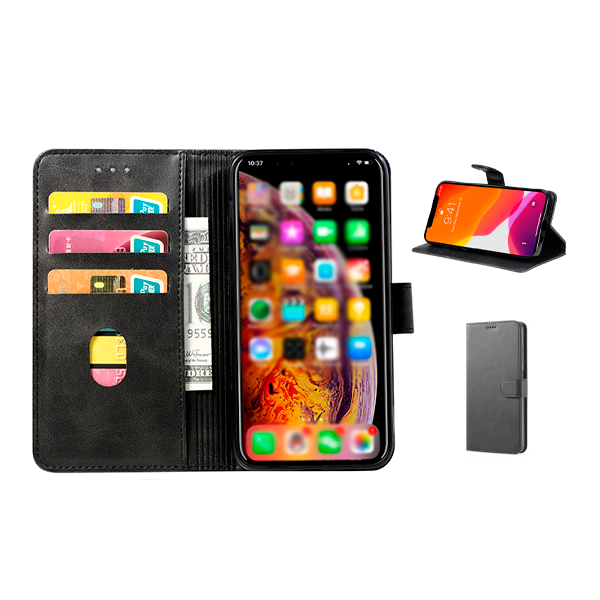Capa MagneticFlipWallet Com Aba para Xiaomi Redmi Note 11 Pro+ - Preto