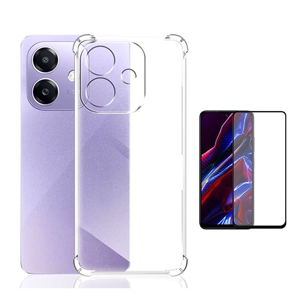 Kit Capa Superprotect Anti-Shock + Vidro Temperado Para Oppo A3x 4G - Transparente